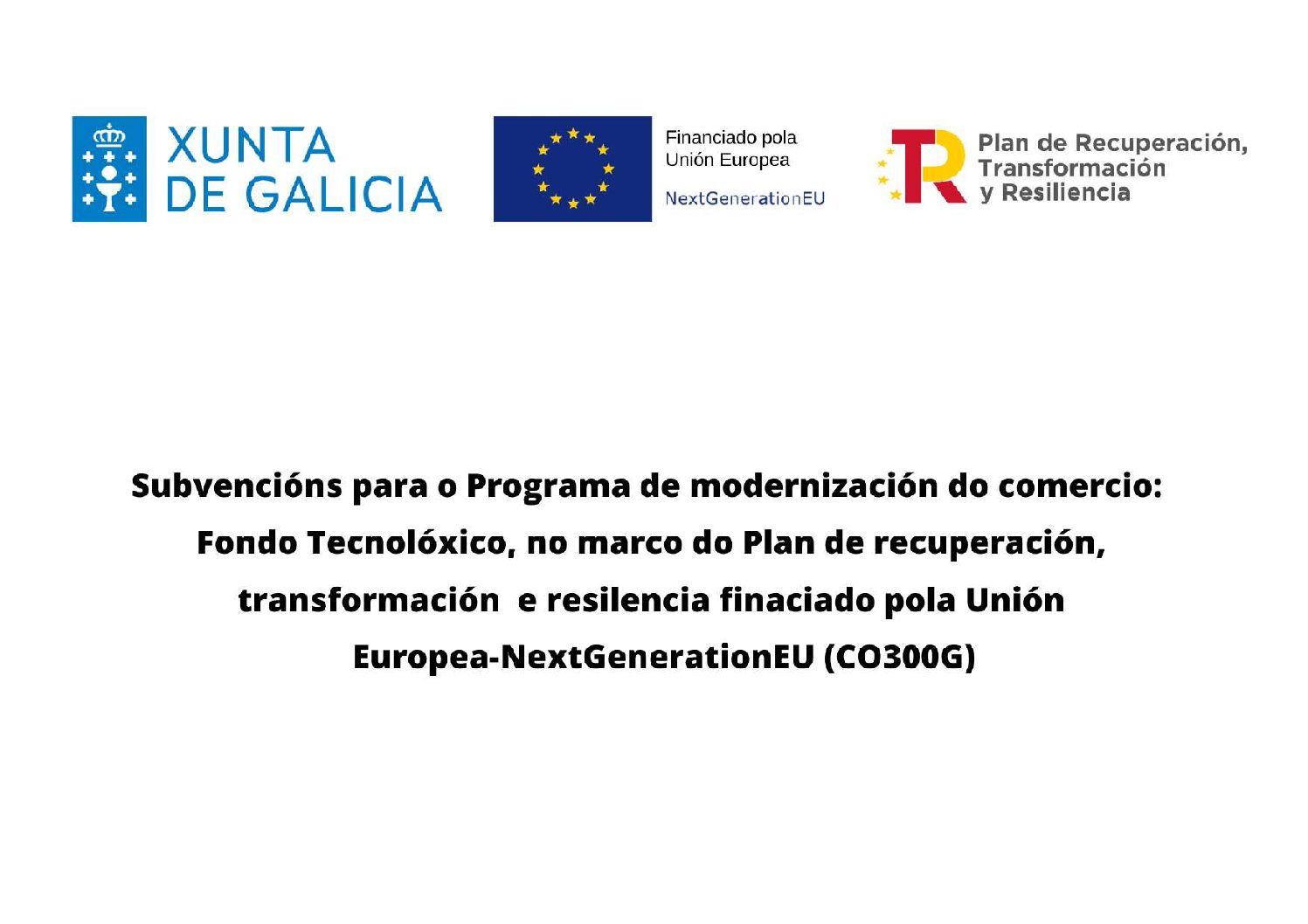 Subvencións para o Programa de modernización do comercio